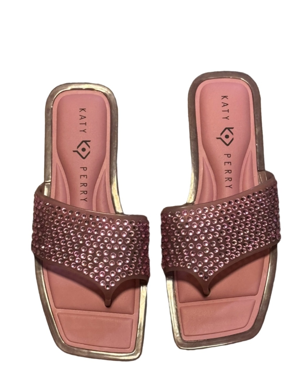 Katy Perry Collections NWOT Pink Jeweled Slide Sandals - Picture 8 of 10